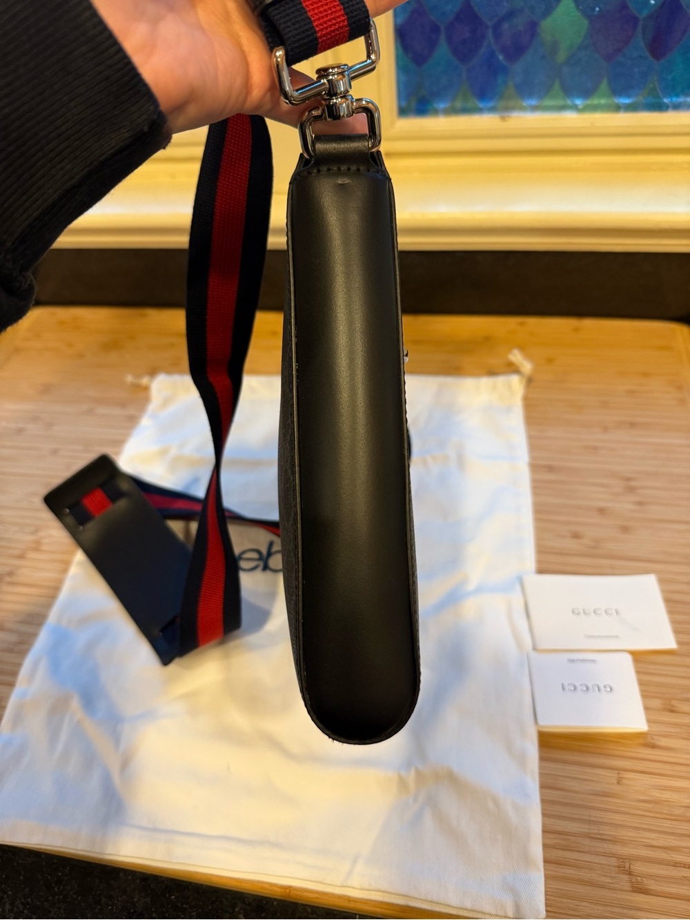 New Gucci Black GG Supreme Canvas Messenger Bag - Picture 9 of 9